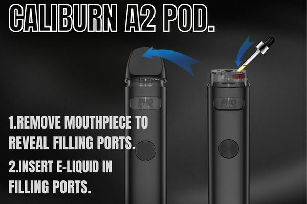 image showing how to refill the Caliburn A2 pod
