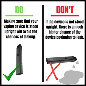 dos and donts relating to keeping vape upright