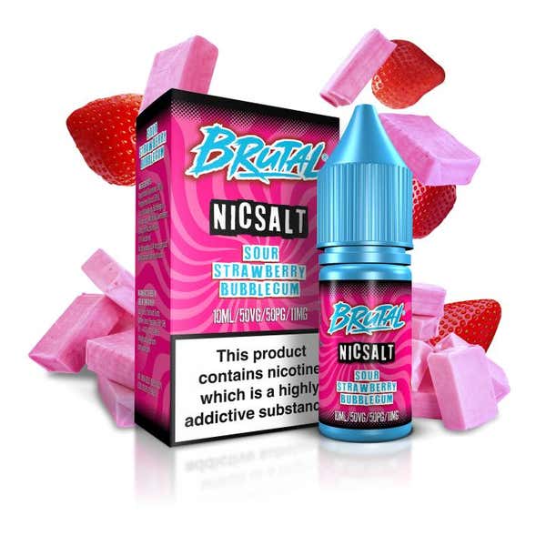 Sour Strawberry Bubblegum Nicotine Salt by BRUTAL