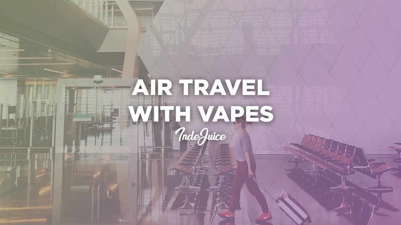 Air Travel with Vapes cover image of passenger walking though airport